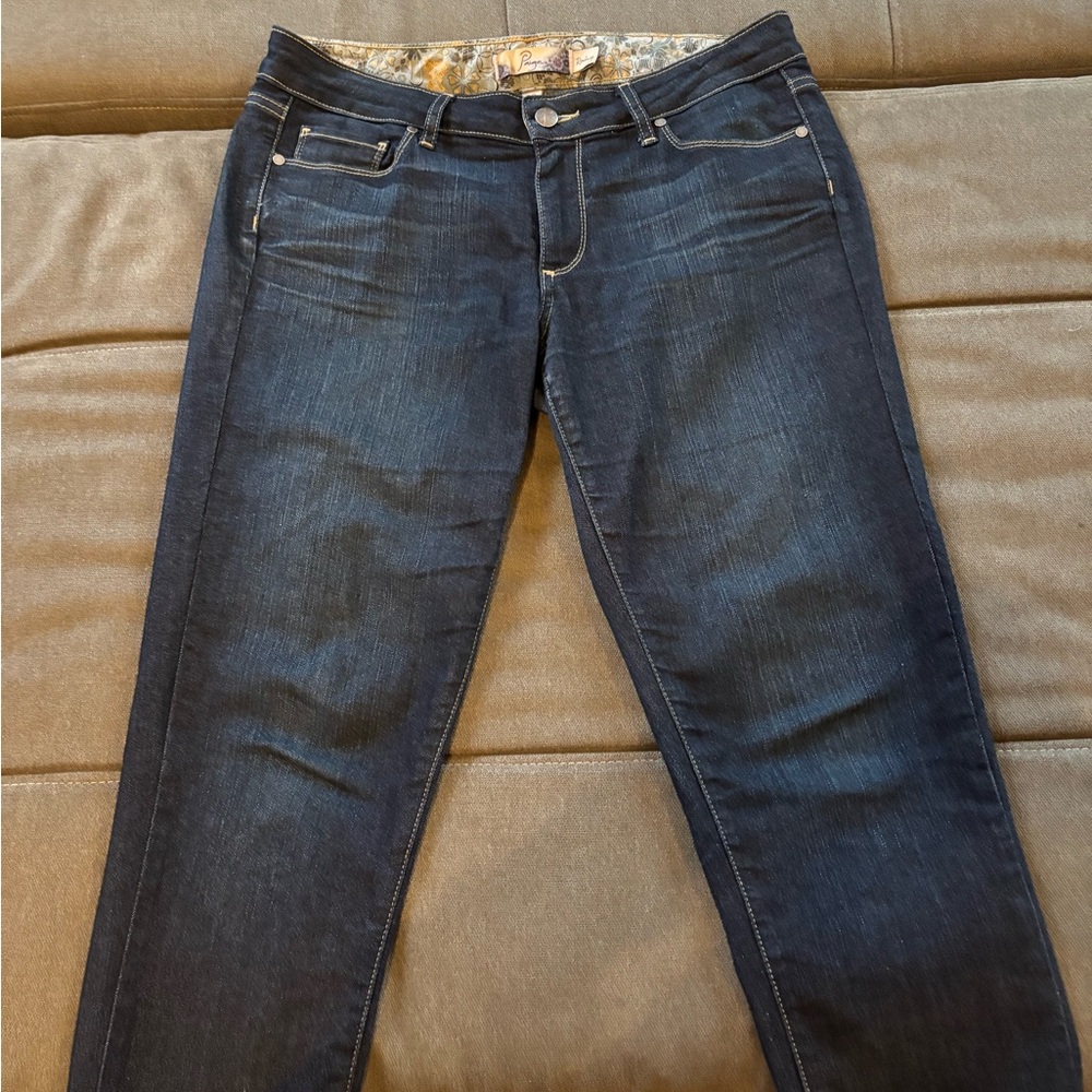 Paige cropped stretchy Roxbury jeans